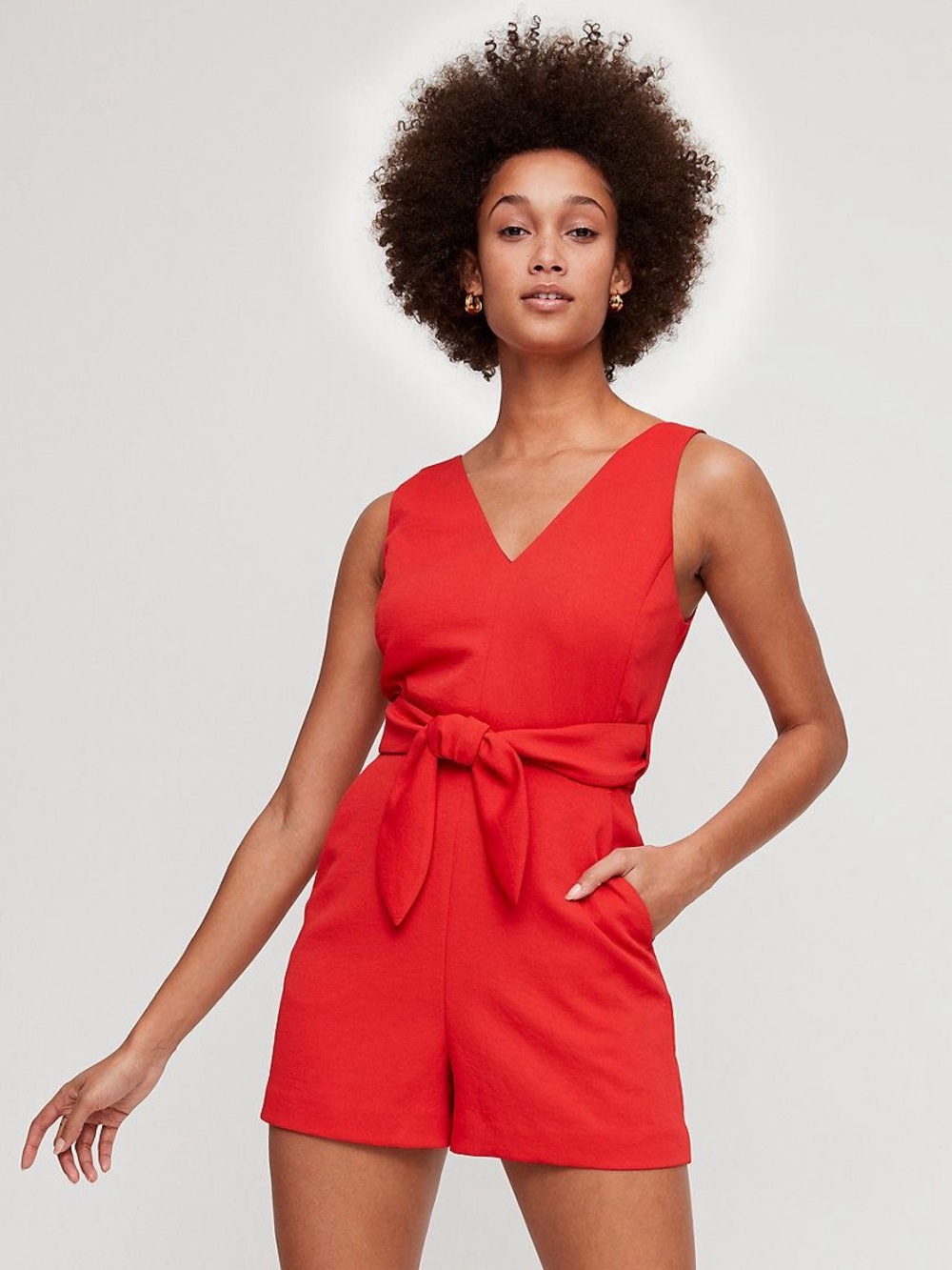 Wilfred | Ecoulement Romper Size 2 Red Aritzia